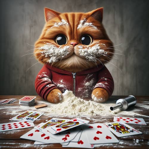 Playful Red Cat with Baking Shenanigans