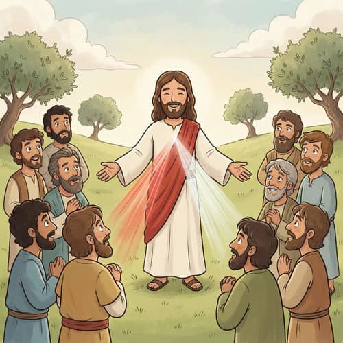 Divine Mercy Jesus Cartoon with Disciples Divine Mercy Jesus Cartoon with Disciples