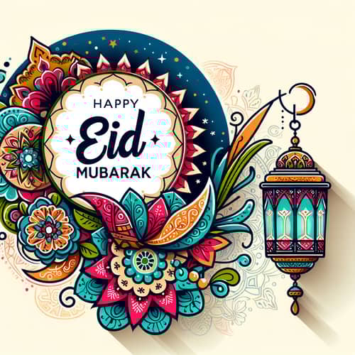 Eid Mubarak Cards for Eid-Ul-Adha Festival | Arabic Lantern Design