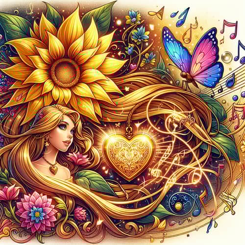 Whimsical Rapunzel-Inspired Tattoo Design