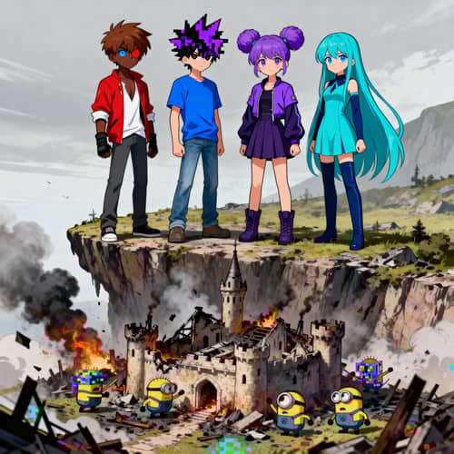 Epic Anime Thumbnail of Diverse Characters Epic Anime Thumbnail of Diverse Characters