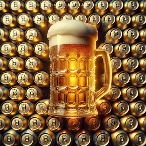 Traditional Glass Mug Filled with Cold Frothy Beer - Inviting Clarity