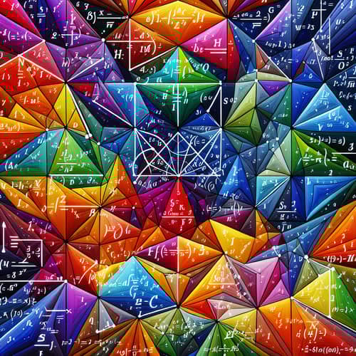 Vibrantly Colored Triangles with Mathematical Formulas | Artistic Geometry