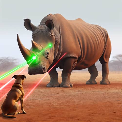 Dog Shoots Laser Beams at Rhino: A Fun Adventure