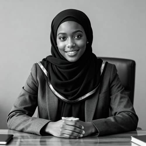 Professional Black Muslim Girl in Hijab Image