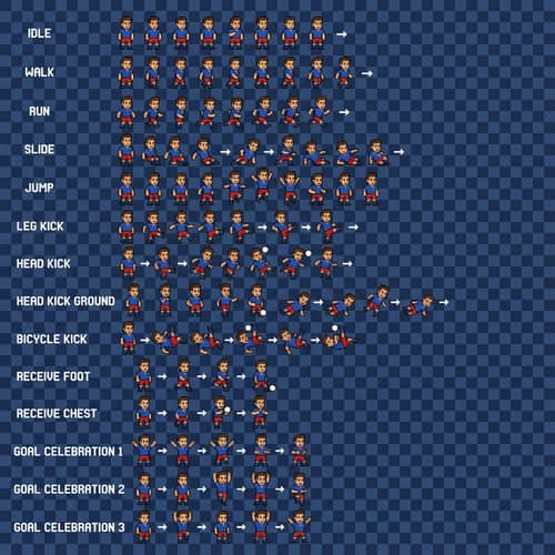 2D Soccer Sprite Sheet for Game Development 2D Soccer Sprite Sheet for Game Development