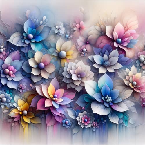 Whimsical Pastel Flowers | Abstract Botanical Art