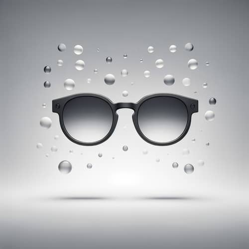 Minimalist Floating Browline Lenses in Gray Scale