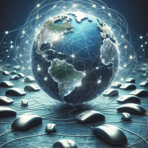 World Wide Web Concept: Visualized Global Data Transmission