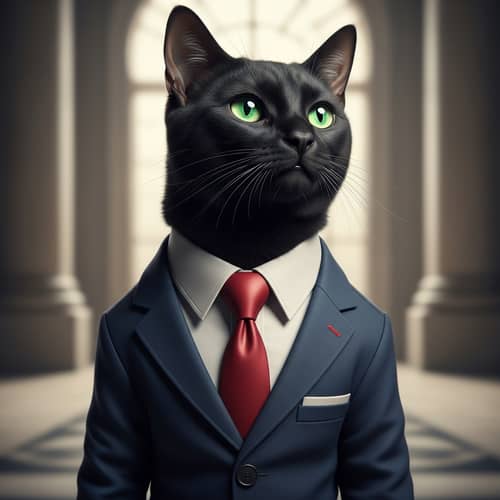Cat in a Business Suit and Tie