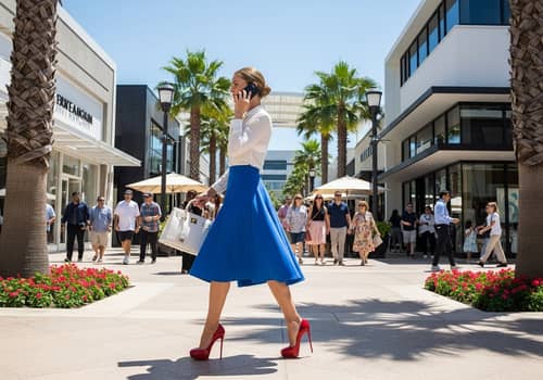 Stylish Woman in Louboutins at Summer Mall