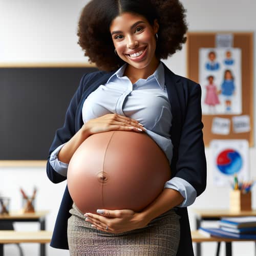 Pregnant African American Teacher Expecting Twins - Maternity Joy