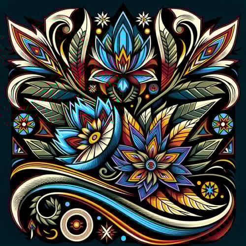 Exquisite Dakota Floral Design - Native American Artistry