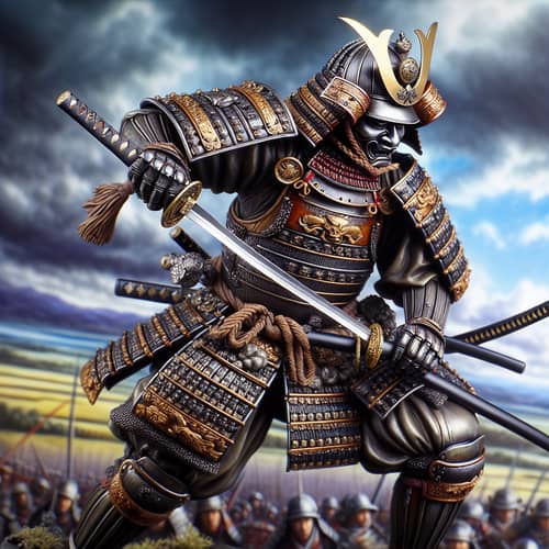 Japanese Samurai Warrior in Battle | Traditional Armor & Katana