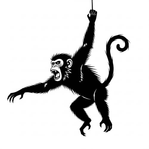 Scary Monkey Silhouette Art Scary Monkey Silhouette Art