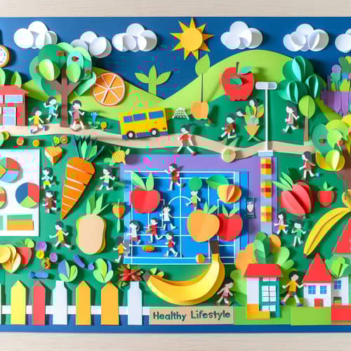 Creative 4th-Grade Craft: Healthy Lifestyle Theme with Colored Paper