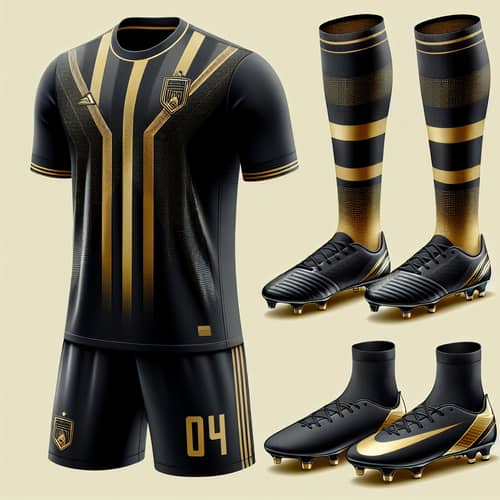 Black and Gold Soccer Uniform Design