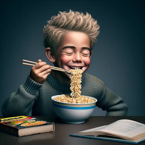 Youthful Joy: Instant Ramen Noodle Pleasure & Health Risks
