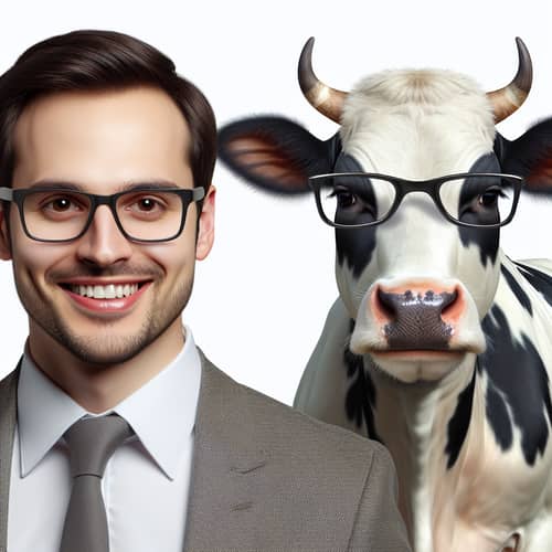 Humorous Cow Transformation Artwork | Interesting Fusion Design