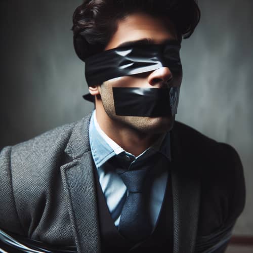 Mysterious Image of Bound Hispanic Man