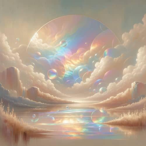 Calm Pastel Beige with Iridescent Background