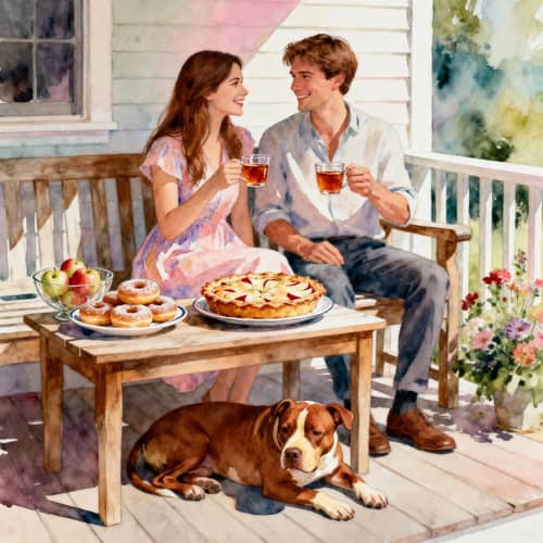 Cozy Porch Moments: A Watercolor Painting Cozy Porch Moments: A Watercolor Painting