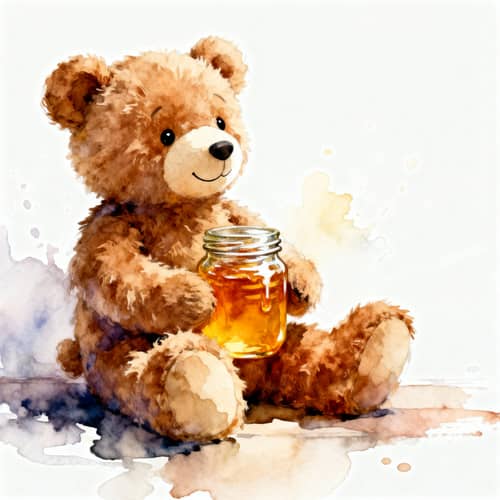Adorable Stuffed Bear Toy Watercolor Art Adorable Stuffed Bear Toy Watercolor Art