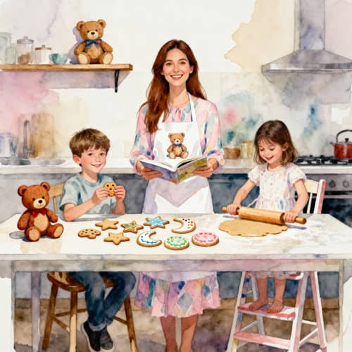 Cozy Kitchen Moments with Kids and Cookies Cozy Kitchen Moments with Kids and Cookies