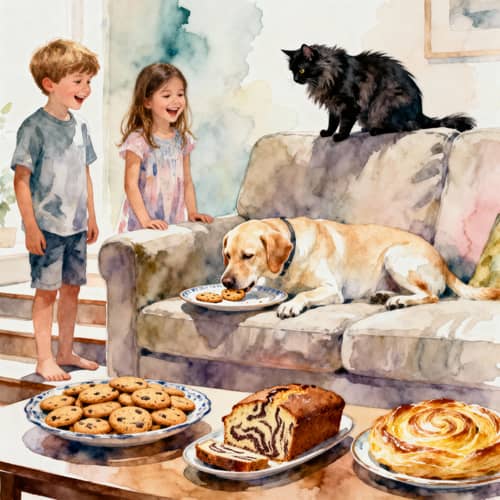 Joyful Living Room Moments with Kids and Pets Joyful Living Room Moments with Kids and Pets