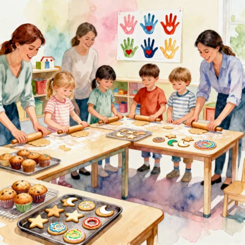 Joyful Kindergarten Baking with Kids and Teachers