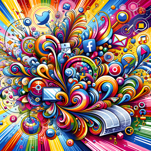 Dynamic Media Trending Illustration - Vibrant & Energetic Design