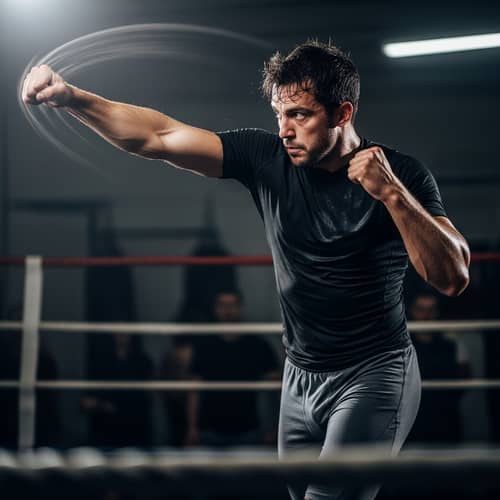 Dynamic Uppercut Action Scene with Character
