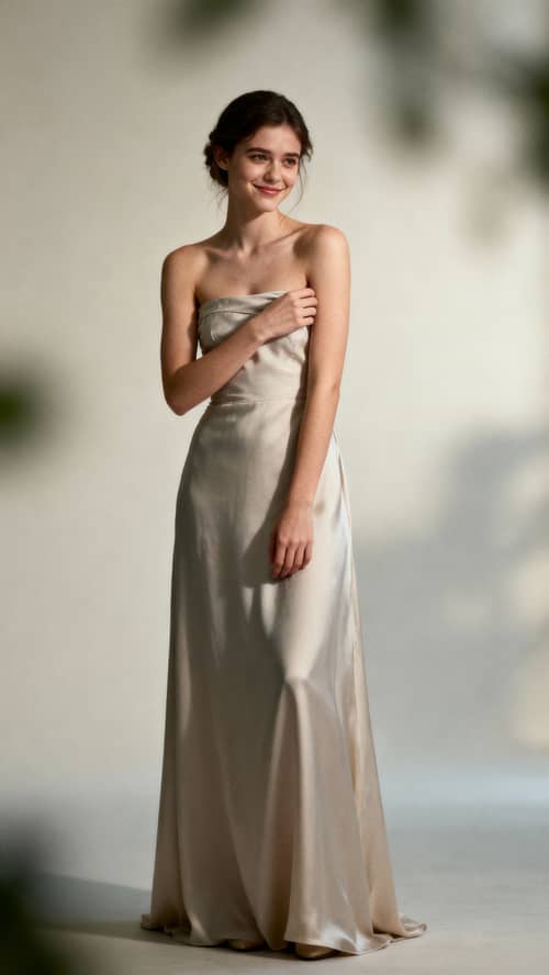 Elegant Strapless Dress Photography