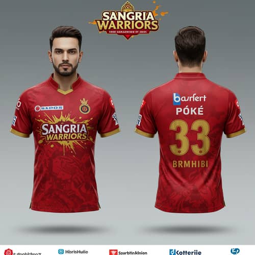 Sangria Smashing Warriors Jersey for Young Men