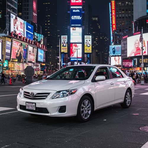 2012 White Toyota Corolla in Times Square, NYC