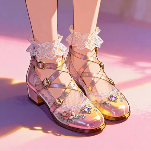 Anime Girl with Detailed Footwear Anime Girl with Detailed Footwear