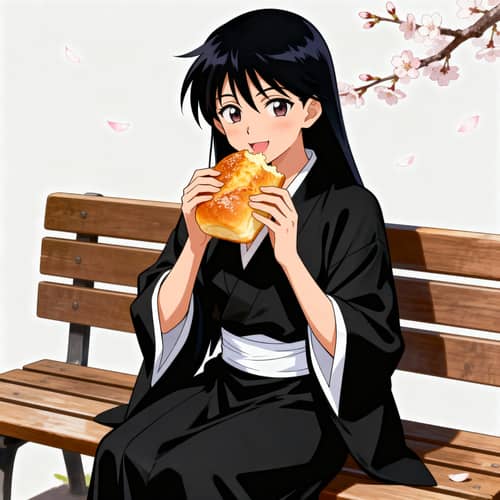 Rukia from Bleach Enjoying Bread Rukia from Bleach Enjoying Bread
