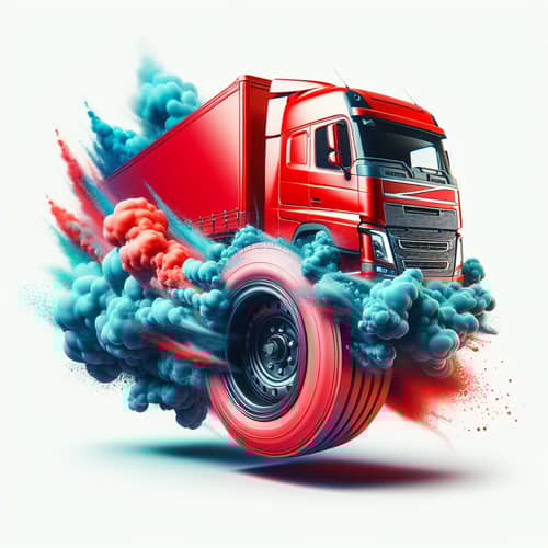 Vibrant Red Truck with Sleeping Berth | High-Speed Travel