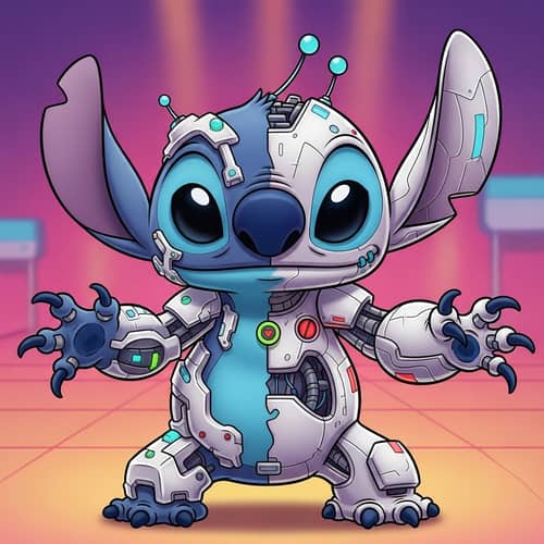Stitch and Idefix Fusion - Unique Character Design