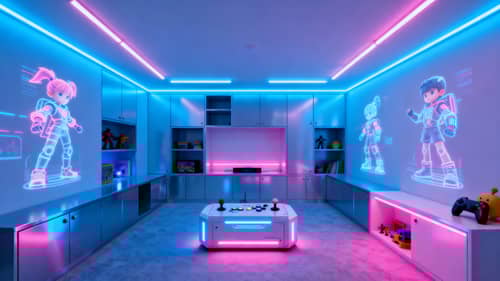 Futuristic Cyberpunk Kids Room Design Ideas