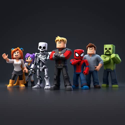 Epic Block-Style Character Lineup for Gaming Lovers