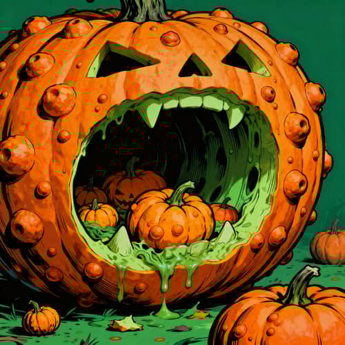 Giant Pumpkin with Pimples: A Spooky Delight Giant Pumpkin with Pimples: A Spooky Delight