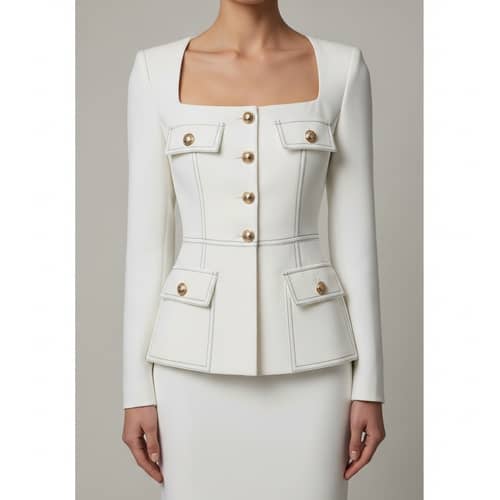 Elegant White Women's Skirt Suit for Sophisticated Style