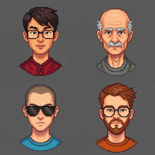Pixel Art Logo Characters Design