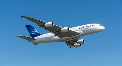 Modern Airlines Airbus Under Clear Blue Sky