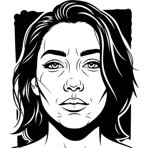 Black and White Line Drawing for Screenprint