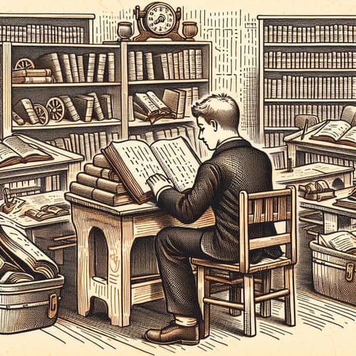 Western Student Studying in Classroom Setting