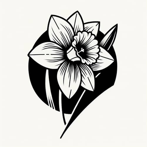 Minimal Narcissus Tattoo Design