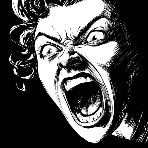 Rageful Hater Face Illustration