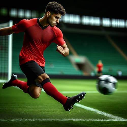 Powerful Long-distance Goal by Middle Eastern Soccer Player